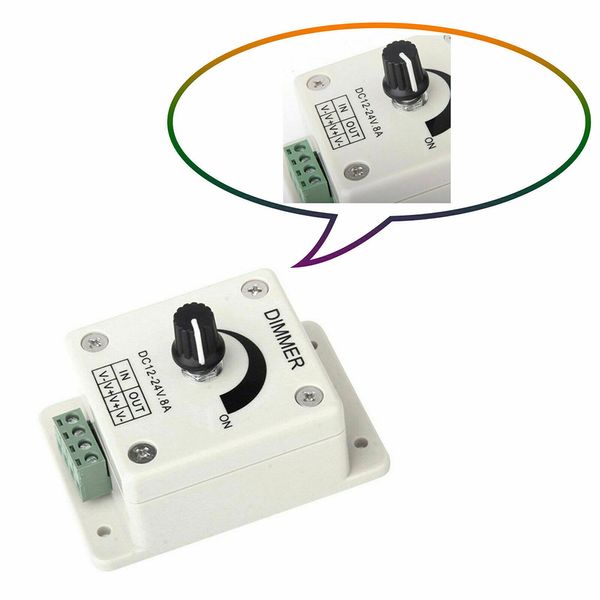 12v - 24v 8a White Dimmer Switch Brightness Controller Power Save For Home Decoration Led Strip Light