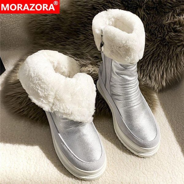 boots morazora plus size 34-43 100% nature wool snow women warm genuine leather zip platform winter ankle, Black
boots morazora plus size 34-43 100% nature wool snow women warm genuine leather zip platform winter ankle, Black