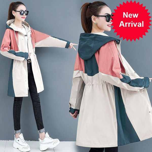 hooded new casual windbreaker 2020 spring autumn women's fashion trench coat girls outerwear, Black
hooded new casual windbreaker 2020 spring autumn women's fashion trench coat girls outerwear, Black