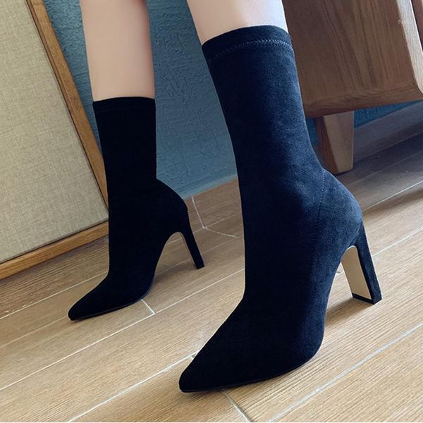 boots soft fashion pointed daily sock women autumn and winter high heels 9cm square heel middle boot dropship1, Black
boots soft fashion pointed daily sock women autumn and winter high heels 9cm square heel middle boot dropship1, Black