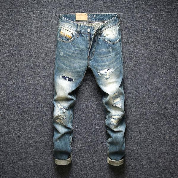 men's jeans 2021 hole retro solid color water wash simple zipper for men autumn casual straight mens, Blue
men's jeans 2021 hole retro solid color water wash simple zipper for men autumn casual straight mens, Blue