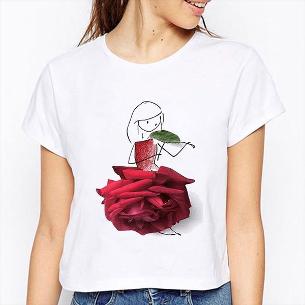 vogue rose girl print t shirt women short sleeve o neck loose tshirt women tee shirt female clothes camisetas mujer, White
vogue rose girl print t shirt women short sleeve o neck loose tshirt women tee shirt female clothes camisetas mujer, White
