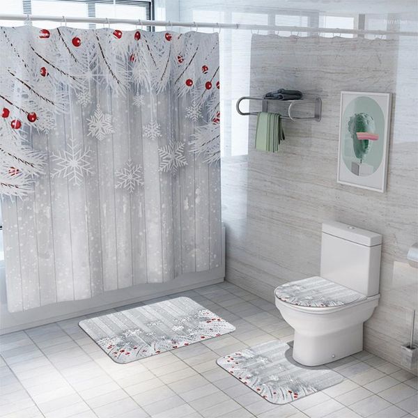 1pc shower curtain 1 set bathroom carpet joyous christmas home l snowflake ball printed mould-proof toilet cuitain or covers1
1pc shower curtain 1 set bathroom carpet joyous christmas home l snowflake ball printed mould-proof toilet cuitain or covers1