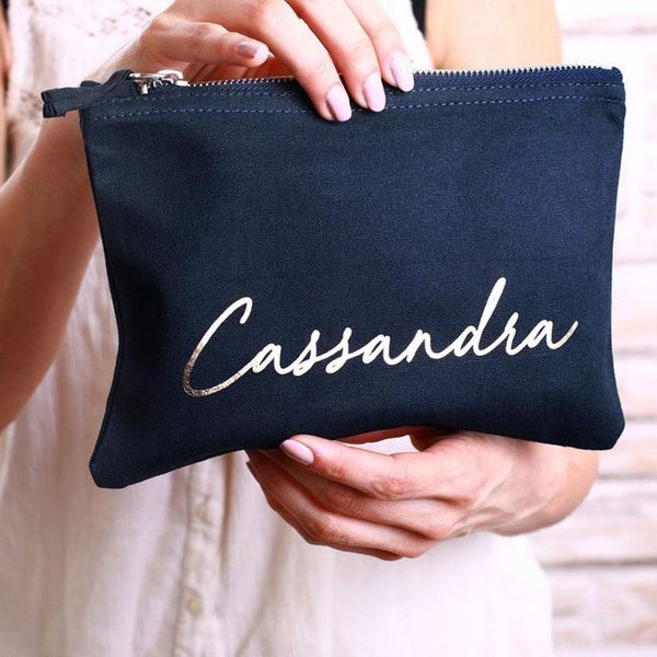 personalized makeup cosmetic bag - cursive script custom name pink gray cosmetic bag - friend gift, bri
personalized makeup cosmetic bag - cursive script custom name pink gray cosmetic bag - friend gift, bri