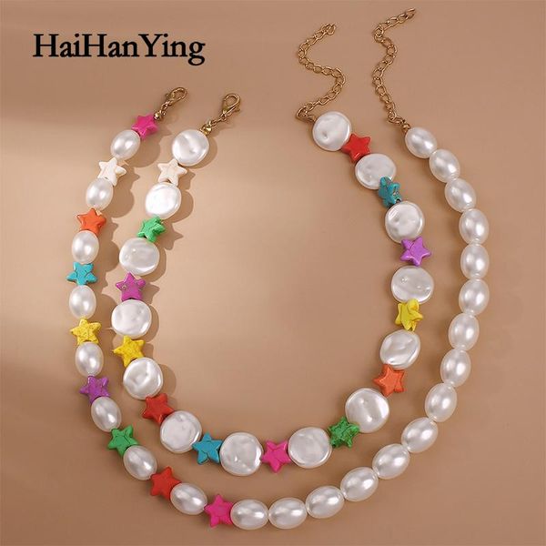 chokers 2pcs/set handmade beaded pearl five-pointed star necklace bohemian beach casual fashion jewelry for women, Golden;silver
chokers 2pcs/set handmade beaded pearl five-pointed star necklace bohemian beach casual fashion jewelry for women, Golden;silver