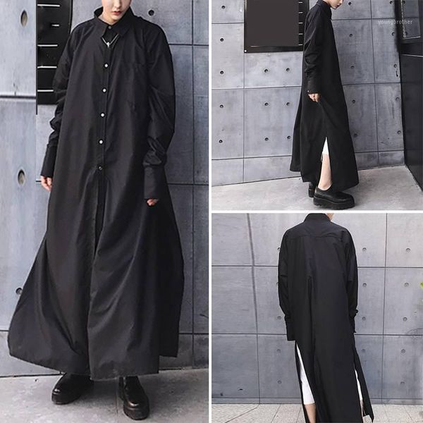 men's casual shirts 2021 spring men long shirt sleeve lapel punk muslim loose style kaftan streetwear split hem dress s-5xl1, White;black
men's casual shirts 2021 spring men long shirt sleeve lapel punk muslim loose style kaftan streetwear split hem dress s-5xl1, White;black
