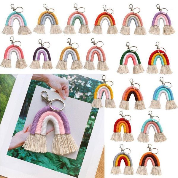 weaving rainbow keychains for women boho handmade key holder keyring macrame bag charm car hanging jewelry gifts1, Silver
weaving rainbow keychains for women boho handmade key holder keyring macrame bag charm car hanging jewelry gifts1, Silver