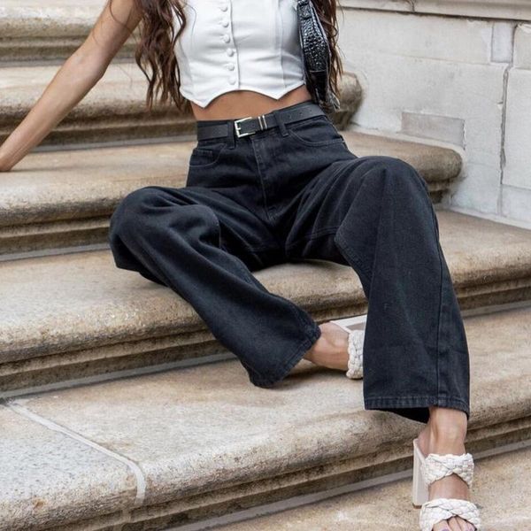 women's jeans high street black femme 2021 nouveau casual wide leg denim pants autumn full length baggy woman waist, Blue
women's jeans high street black femme 2021 nouveau casual wide leg denim pants autumn full length baggy woman waist, Blue