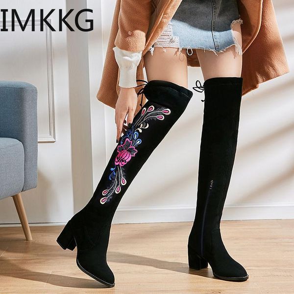 2020 winter women black high heels long boots vintage embroidered over-the-knee boots designer flock fashion
2020 winter women black high heels long boots vintage embroidered over-the-knee boots designer flock fashion