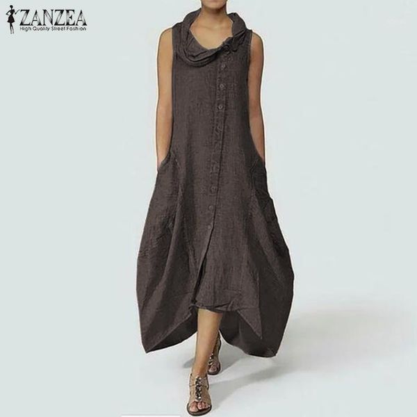 zanzea women's summer sundress vintage button long dress female sleeveless patchwork vestidos plus size asymmetrical robe femme1, Black;gray
zanzea women's summer sundress vintage button long dress female sleeveless patchwork vestidos plus size asymmetrical robe femme1, Black;gray