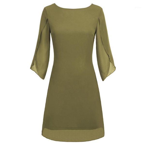 fashion womens summer layers 3/4 split sleeves scoop neck v-back chiffon dress1, Black;gray
fashion womens summer layers 3/4 split sleeves scoop neck v-back chiffon dress1, Black;gray