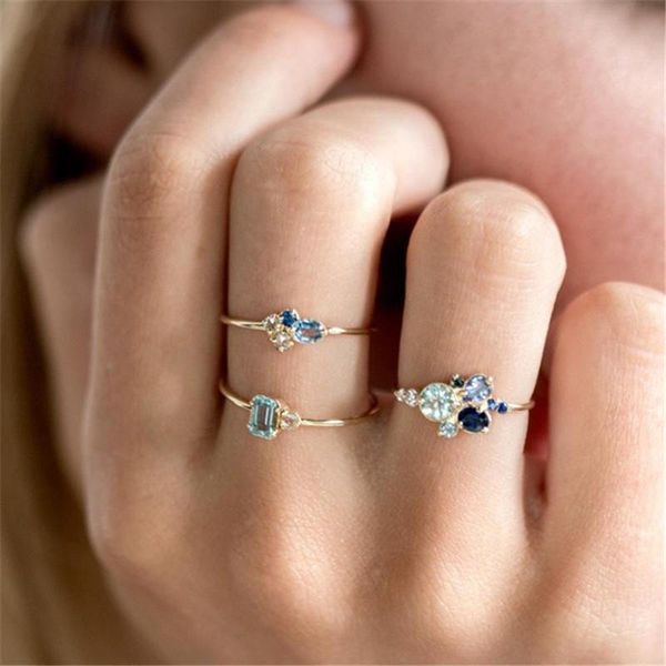 3pcs blue square zircon rings for women vintage jewelry silvery ring female round crystal boho sweet ring women weedding rings, Slivery;golden
3pcs blue square zircon rings for women vintage jewelry silvery ring female round crystal boho sweet ring women weedding rings, Slivery;golden