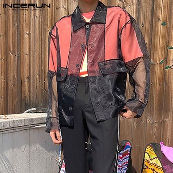 men's casual shirts men fashion mesh loose long sleeve turn down collar camisa see through pockets blusas streetwear 5xl incerun, White;black
men's casual shirts men fashion mesh loose long sleeve turn down collar camisa see through pockets blusas streetwear 5xl incerun, White;black