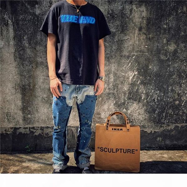 mens designer jeans flare gallery dept spring summer ink splash retro high street washed denim pants distressed loose pants, Blue
mens designer jeans flare gallery dept spring summer ink splash retro high street washed denim pants distressed loose pants, Blue