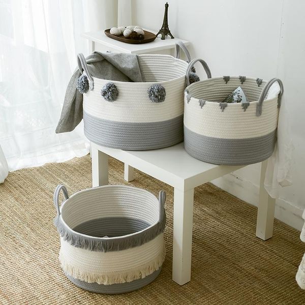 storage baskets cotton rope laundry basket with ball box organizer for kids toy snack magazine nursery hamper home accessories
storage baskets cotton rope laundry basket with ball box organizer for kids toy snack magazine nursery hamper home accessories