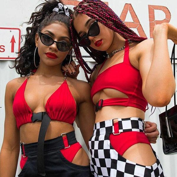 women casual solid push up tank elastic hem modern lady front buckle strappy halter neck unpadded bra bustier crop, White
women casual solid push up tank elastic hem modern lady front buckle strappy halter neck unpadded bra bustier crop, White