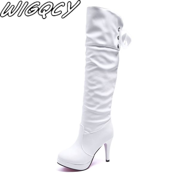 fashion women winter botas female stretch pu leather shoes woman black white roma knee-length boots 2020
fashion women winter botas female stretch pu leather shoes woman black white roma knee-length boots 2020