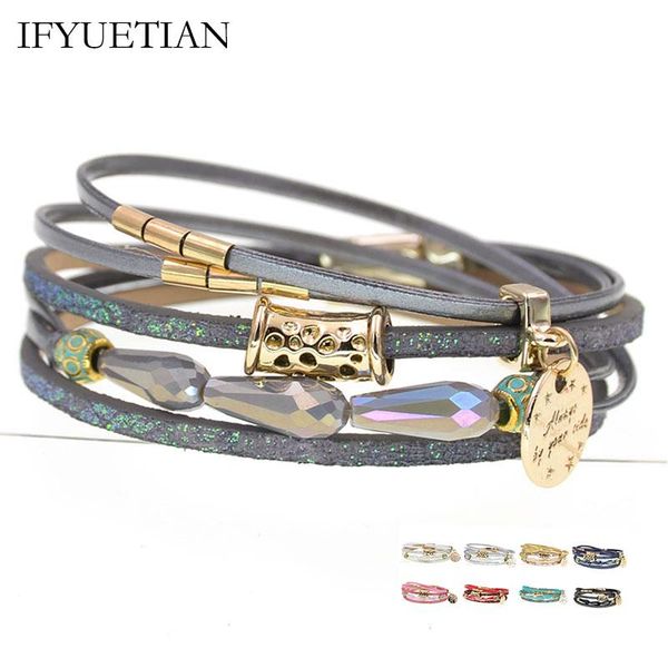 charm bracelets ifyuetian leather for women 9 colors crystal & bangles female fashion jewelry wholesale drop, Golden;silver
charm bracelets ifyuetian leather for women 9 colors crystal & bangles female fashion jewelry wholesale drop, Golden;silver