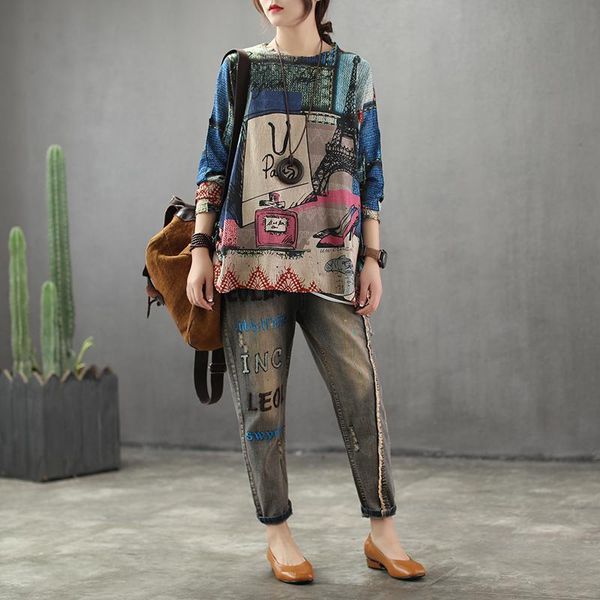 women's blouses & shirts women blouse long sleeve shirt spring cartoon printed autumn vintage loose knitted pullover blusas mujer de, White
women's blouses & shirts women blouse long sleeve shirt spring cartoon printed autumn vintage loose knitted pullover blusas mujer de, White