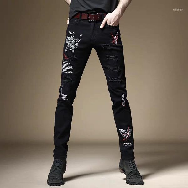 new fashion male men's slim autumn black white thin jeans slim pants korean foreign embroidered denim trousers1, Blue
new fashion male men's slim autumn black white thin jeans slim pants korean foreign embroidered denim trousers1, Blue