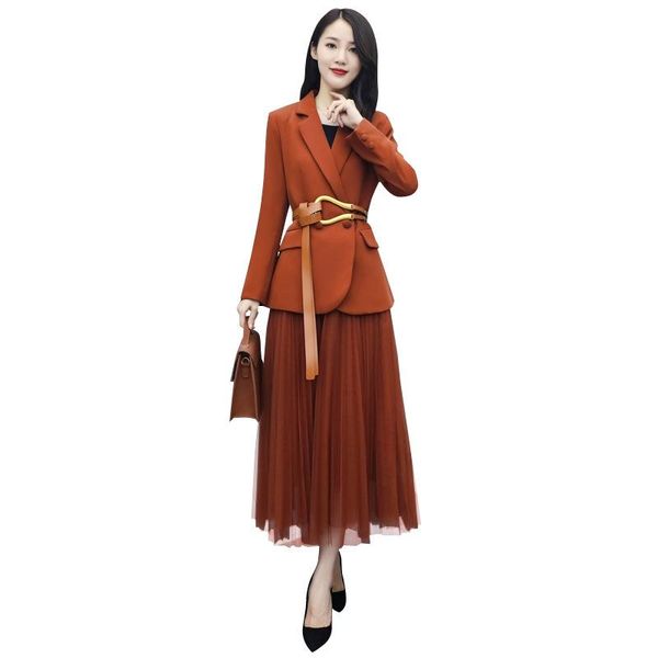 autumn suit jacket + mesh skirt two-piece suit women plus size professional noble female suit/sets, Gray
autumn suit jacket + mesh skirt two-piece suit women plus size professional noble female suit/sets, Gray