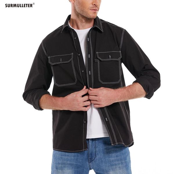 men's casual button-down shirt jacket 100% cotton thickening type long sleeve surmulleter 1022, White;black
men's casual button-down shirt jacket 100% cotton thickening type long sleeve surmulleter 1022, White;black