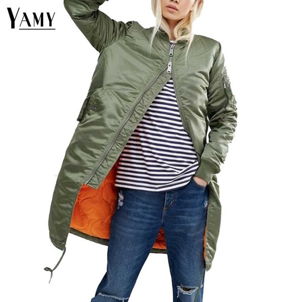 winter long coats and jackets women female coat casual military pink black green bomber jacket women basic jackets plus size y190826, Black;brown 
winter long coats and jackets women female coat casual military pink black green bomber jacket women basic jackets plus size y190826, Black;brown