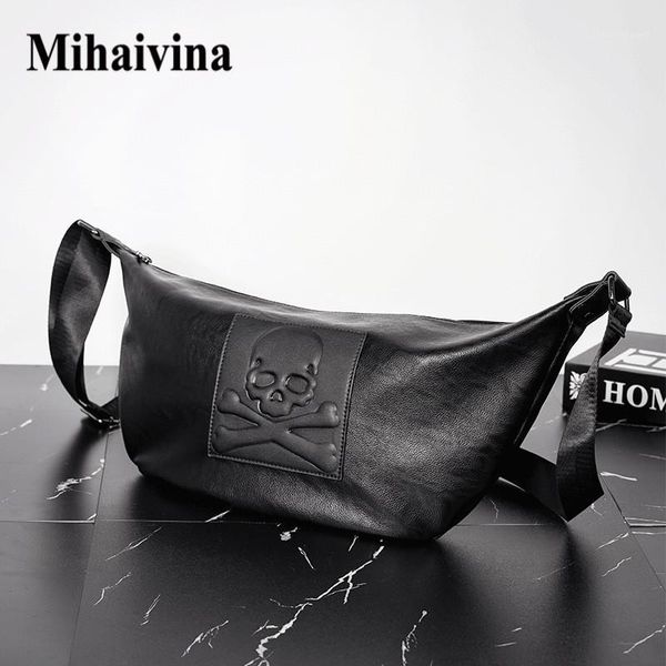 mihaivina chest bag for men skull black leather belt bag shoulder messenger bags trendy women travel phone crossbody bags1
mihaivina chest bag for men skull black leather belt bag shoulder messenger bags trendy women travel phone crossbody bags1