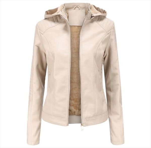 new europe and america plus size plus velvet female leather hooded autumn and winter short jacket warm casual female jacket, Black
new europe and america plus size plus velvet female leather hooded autumn and winter short jacket warm casual female jacket, Black