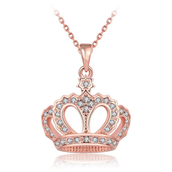 deelan fashion for women crown charm street trailer necklace girl rose gold color austrian crystal necklace, Silver
deelan fashion for women crown charm street trailer necklace girl rose gold color austrian crystal necklace, Silver