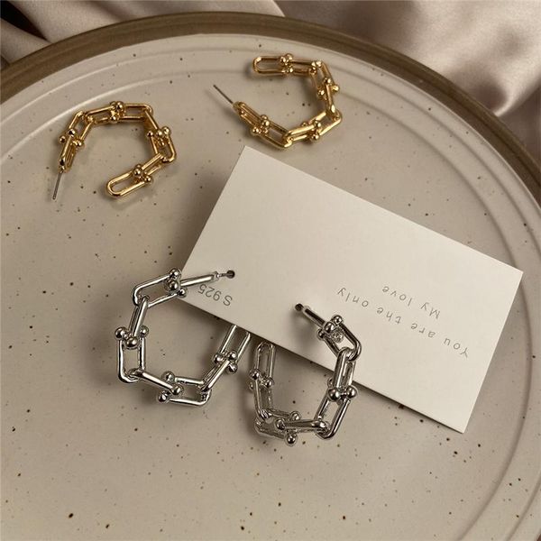 hoop & huggie 2021 metal chain earrings for women fashion punk gold geometric earring female brincos party jewelry, Golden;silver
hoop & huggie 2021 metal chain earrings for women fashion punk gold geometric earring female brincos party jewelry, Golden;silver