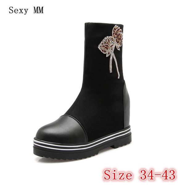 boots spring autumn wedges women ankle height increasing woman casual shoes short plus size 34 - 40 41 42 43, Black
boots spring autumn wedges women ankle height increasing woman casual shoes short plus size 34 - 40 41 42 43, Black
