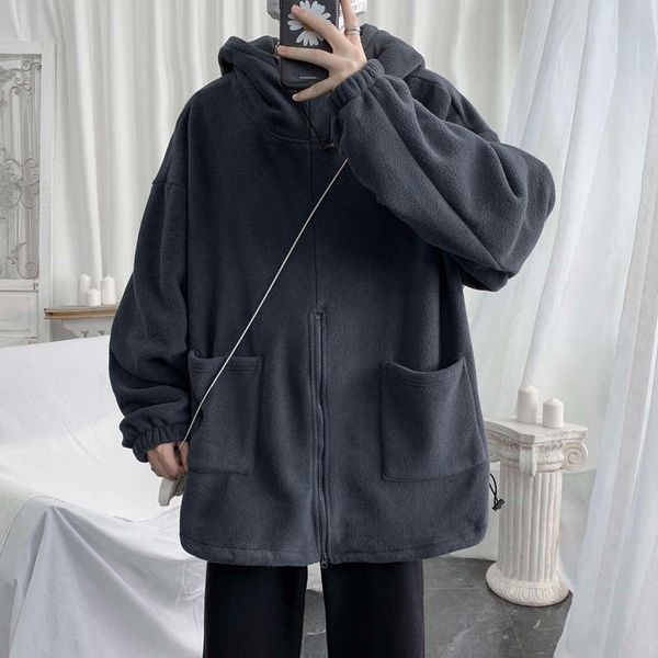 plush sweater men's autumn and winter fashion ins hooded rocking fleece coat student loose versatile top, Black
plush sweater men's autumn and winter fashion ins hooded rocking fleece coat student loose versatile top, Black