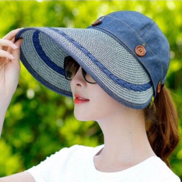 sports summer casual cycling outdoor ladies adjustable women hats beach sun cap foldable wide brimmed canvas stitching, Blue;gray
sports summer casual cycling outdoor ladies adjustable women hats beach sun cap foldable wide brimmed canvas stitching, Blue;gray