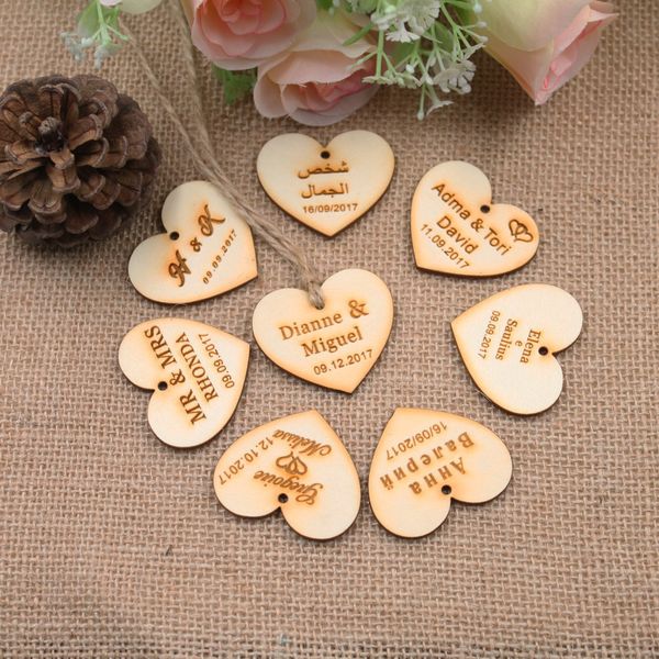 50 personalized custom engraved wedding name and date love heart wooden wedding centerpiecesgift tags+jute string candy tag 1027
50 personalized custom engraved wedding name and date love heart wooden wedding centerpiecesgift tags+jute string candy tag 1027