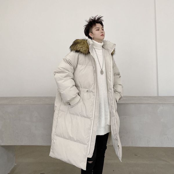 2021 winter new men solid color parkas woman warm hooded long coats men's thicken zipper korean streetwear clothing ocdz, Black 
2021 winter new men solid color parkas woman warm hooded long coats men's thicken zipper korean streetwear clothing ocdz, Black