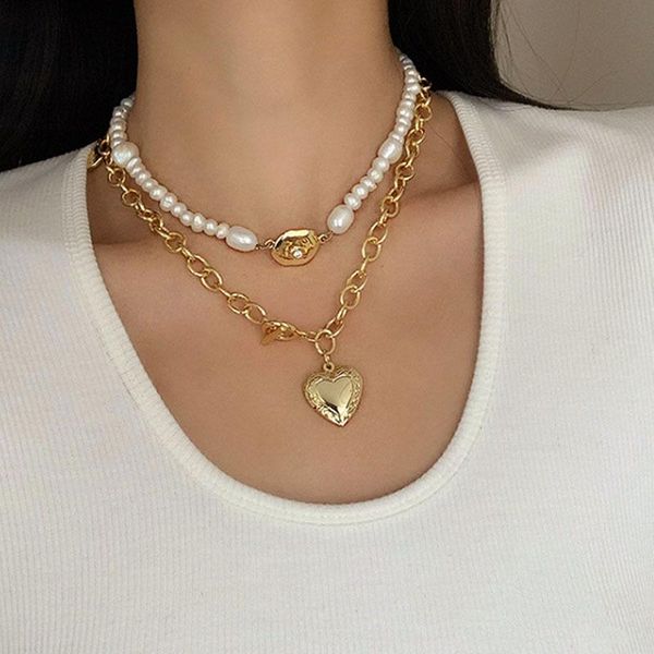 chokers titanium natural pearl heart choker necklace women stainess steel jewelry designer t show runway party gown japan korean, Golden;silver
chokers titanium natural pearl heart choker necklace women stainess steel jewelry designer t show runway party gown japan korean, Golden;silver