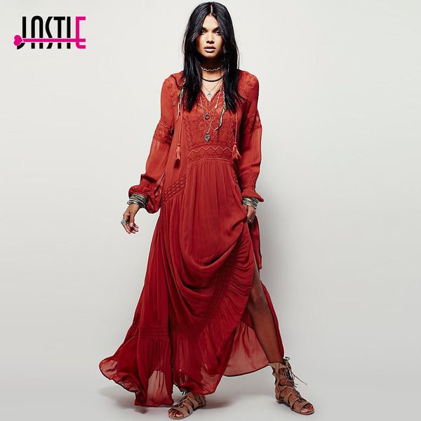 jastie women dresses elegant ladies vintage long sleeve embroideried orange red maxi dress vestidos femininos boho style 2020 y200805, Black;pink
jastie women dresses elegant ladies vintage long sleeve embroideried orange red maxi dress vestidos femininos boho style 2020 y200805, Black;pink