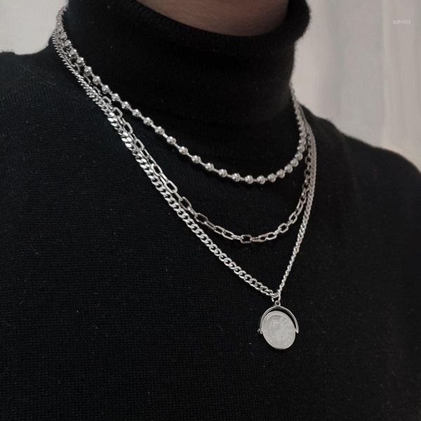 fashion stainless steel personality hip-hop multi-layer necklace men and women clavicle chain, Silver
fashion stainless steel personality hip-hop multi-layer necklace men and women clavicle chain, Silver