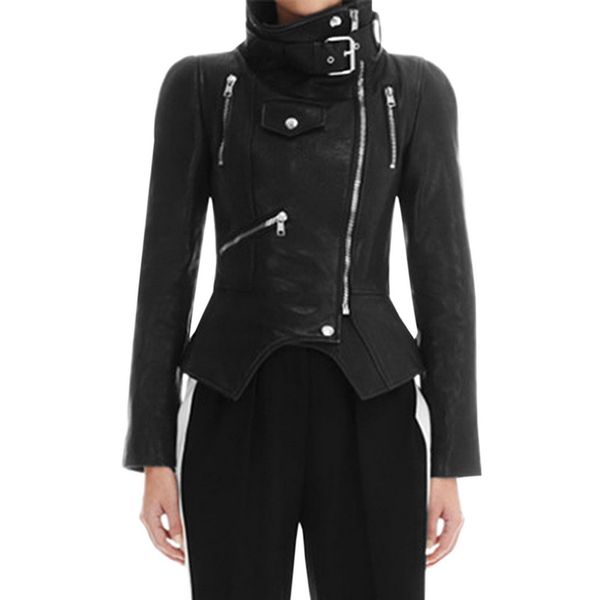 oeak 2020 spring autumn fashion tide motorcycle style leather jacket female high collar pu coats women outerwear
oeak 2020 spring autumn fashion tide motorcycle style leather jacket female high collar pu coats women outerwear