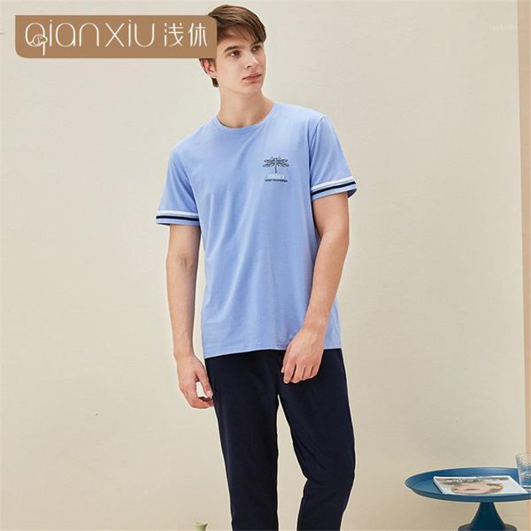 homewear men 's pajamas set early summer short-sleeved comfortable cotton printing loose male 2 piece casual +long pants1, Black;brown
homewear men 's pajamas set early summer short-sleeved comfortable cotton printing loose male 2 piece casual +long pants1, Black;brown