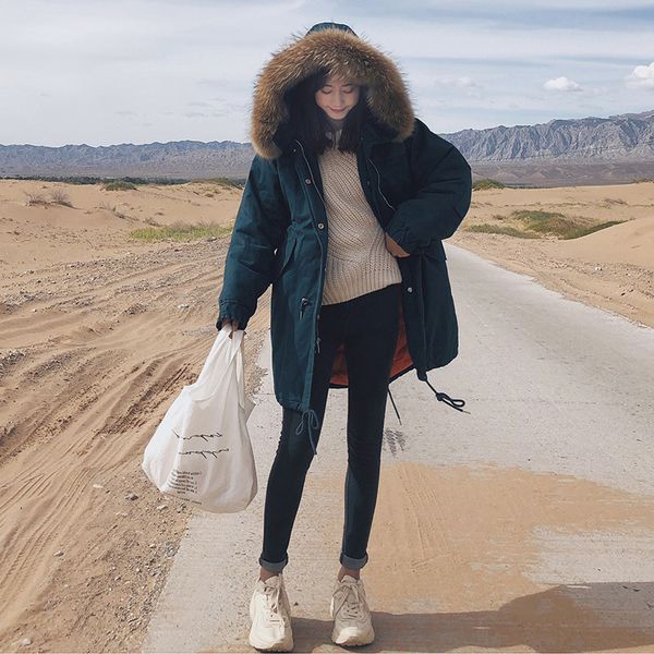 2020 winter new korean mid-length loose down with large fur collar thickened women's padded jacket all-match, Black
2020 winter new korean mid-length loose down with large fur collar thickened women's padded jacket all-match, Black