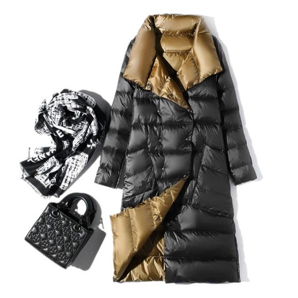 women's jacket super longer slim fluffy overcoat 2020 female fashion solid color thicker warm light duck down, Black
women's jacket super longer slim fluffy overcoat 2020 female fashion solid color thicker warm light duck down, Black