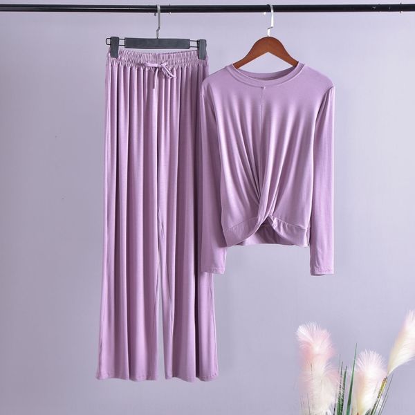 x7cbm spring and new autumn women's leisure sports home clothes set modal round leg long sleeve two-piece wide leg pants wide neck pant, Gray
x7cbm spring and new autumn women's leisure sports home clothes set modal round leg long sleeve two-piece wide leg pants wide neck pant, Gray