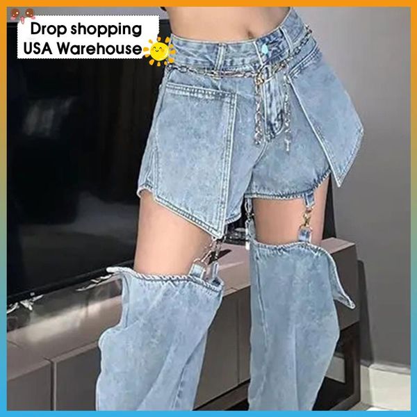 women's jeans retro denim trousers women bf straight loose high waist slim pants thin for autumn and winter design detachable shorts, Blue
women's jeans retro denim trousers women bf straight loose high waist slim pants thin for autumn and winter design detachable shorts, Blue