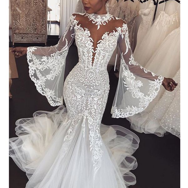 2021 new arab dubai mermaid dress sleeve high illusion bridal elegant wedding gown custom-made african bride 53k3, White
2021 new arab dubai mermaid dress sleeve high illusion bridal elegant wedding gown custom-made african bride 53k3, White