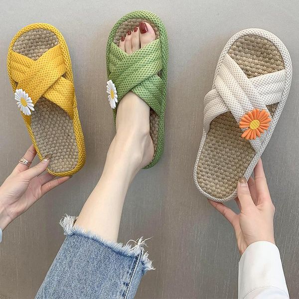 summer candy-colored flowers linen home slippers ladies large slippers beach family, Black
summer candy-colored flowers linen home slippers ladies large slippers beach family, Black