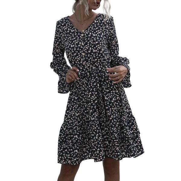 casual dresses women fashion v-neck floral to the knee dress party daily wear long sleeve waist ruffle, Black;gray
casual dresses women fashion v-neck floral to the knee dress party daily wear long sleeve waist ruffle, Black;gray