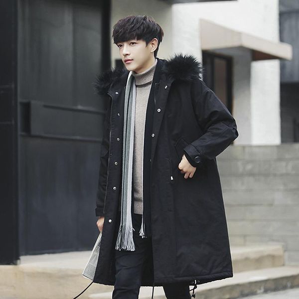 men's down & parkas winter long warm coat hooded fur collar thick black gray outwear b111
men's down & parkas winter long warm coat hooded fur collar thick black gray outwear b111