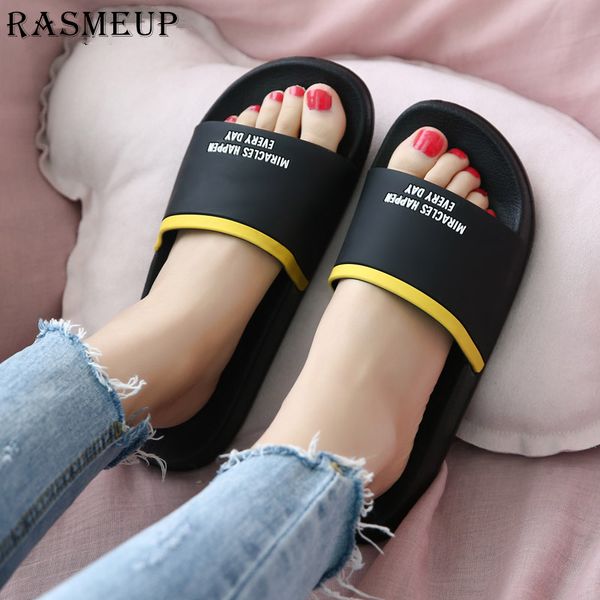 rasmeup women flat slides women's beach flip flops 2019 summer casual non-slip indoor house home comfortable lady slipper shoes x1020, Black
rasmeup women flat slides women's beach flip flops 2019 summer casual non-slip indoor house home comfortable lady slipper shoes x1020, Black